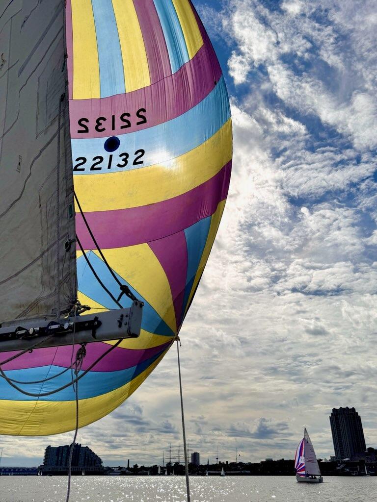 Colorful racing spinnaker